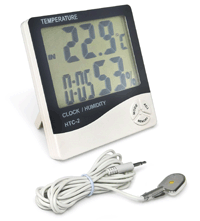 Термометр с влажностью и часами Datronn HTC-2