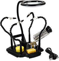 Держатель для плат Zhongdi ZD-11M-4 с лупой и светодиодной подсветкой